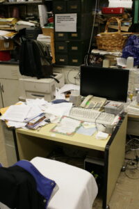 Photograph of John Gianutsos' office on January 20, 2008, the day that he died.