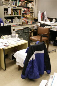 Photograph of John Gianutsos' office on January 20, 2008, the day that he died.