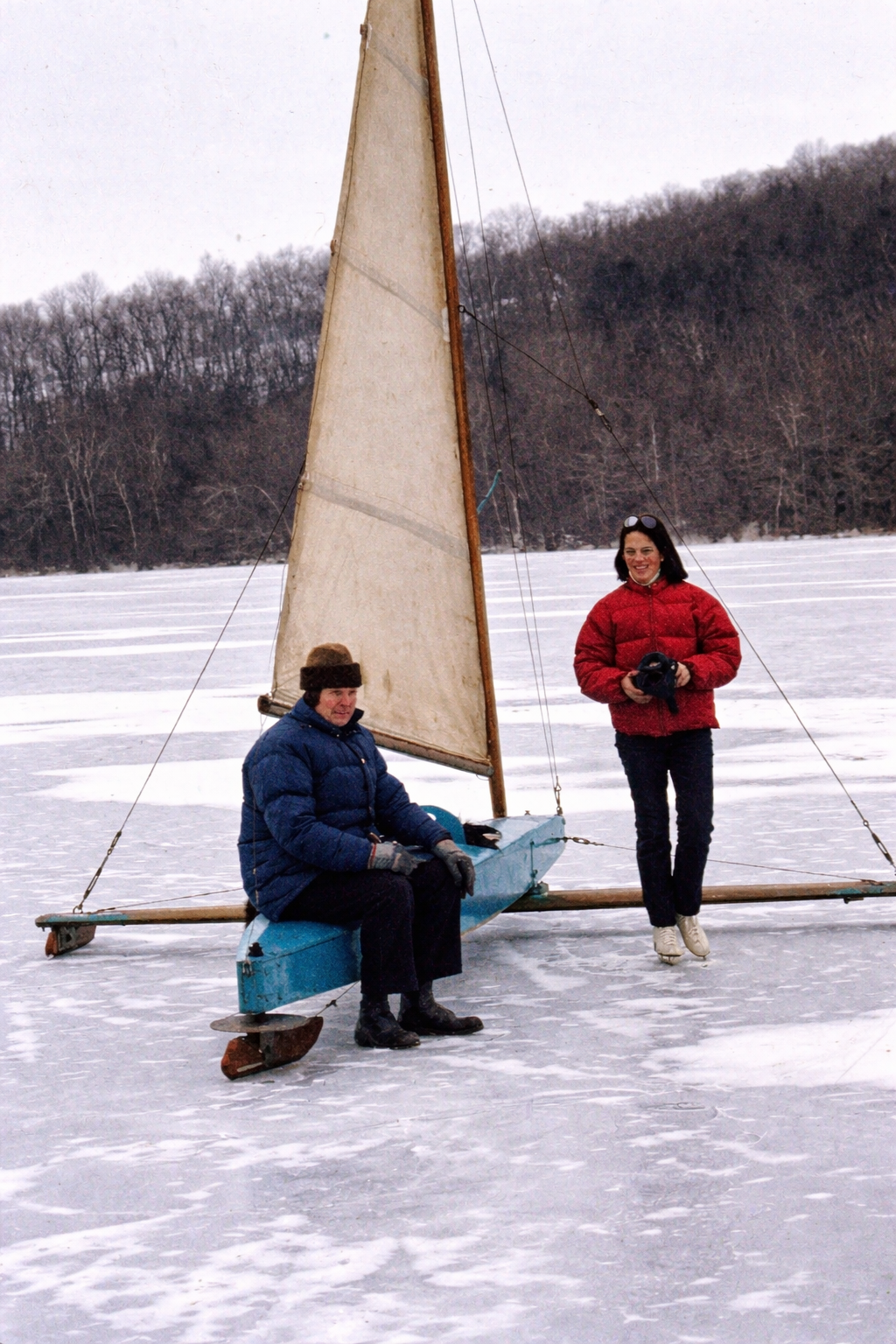 1970s Ice Boating on Lake Cochichewick